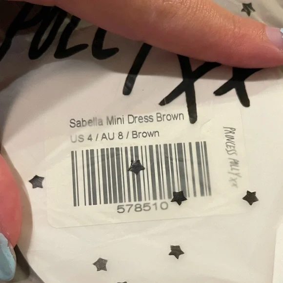 NWT Princess Polly Sabella Mini Dress Brown 4 - Picture 7 of 8